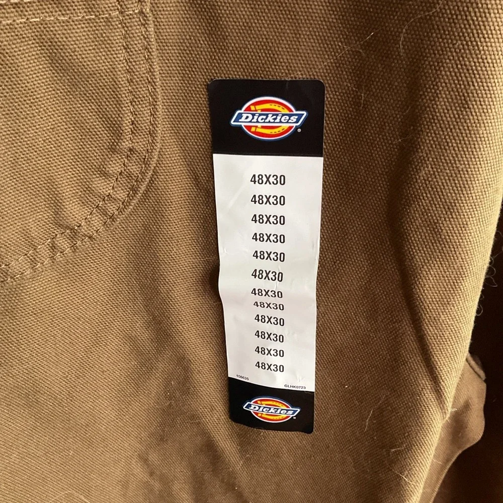 Dickies Mens Brown Duck Canvas Bib Overalls Workwear 48x30